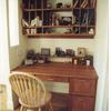 cherry desk and cubbies